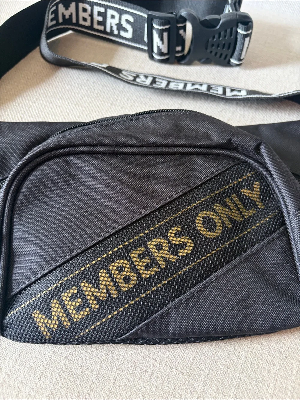 Members Only Mesh Printed Black Fanny Pack